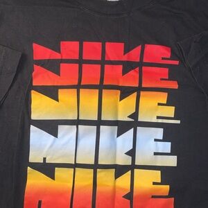 Nike Black Tee with Vibrant Gradient Logo
